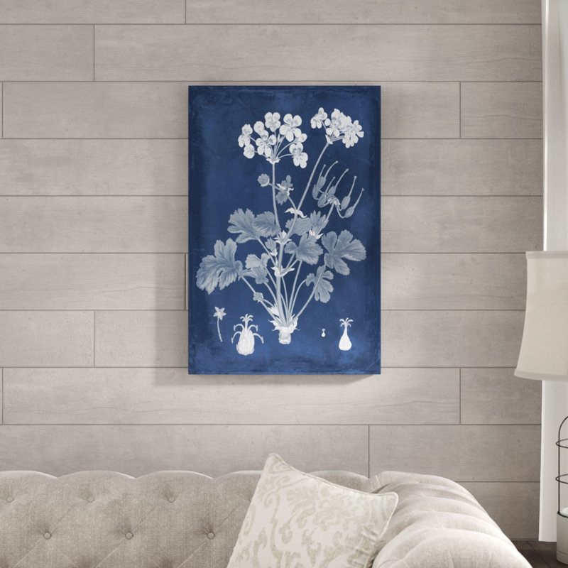 Botanical In Indigo III by Vision Studio - Painting on Canvas, 76cm H x 51cm W, Wrapped Canvas