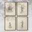 Vintage Sketch CVIII  Framed Print - Set of 4-1858929340-1858929339