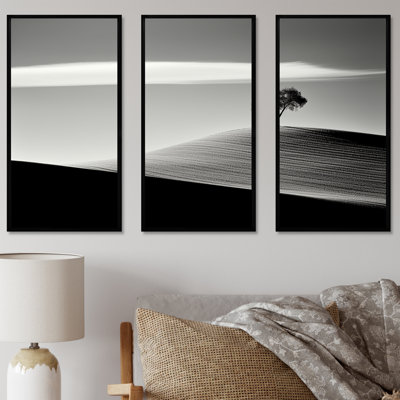 «Black and White Meadow Panorama», ensemble d'art sur toile Meadow