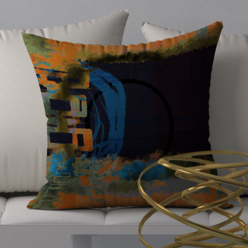 Abstract Reversible Throw Pillow, 24" x 24"