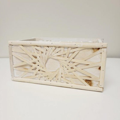 Ensemble de 2 boîtes en bois avec motif de soleil