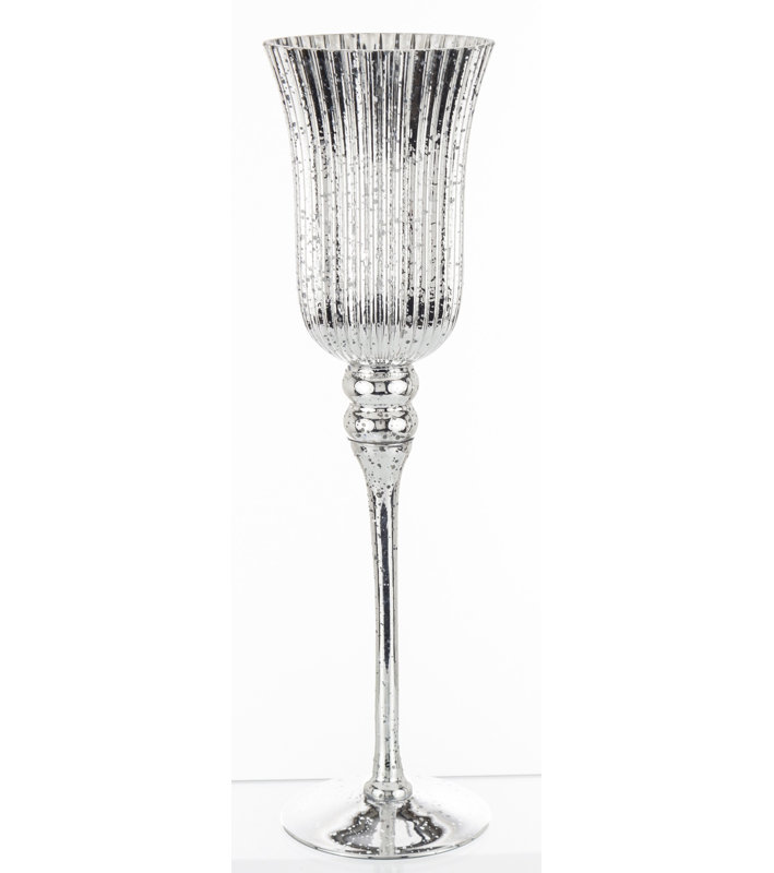 Jacksonwald Glass Tabletop, 40cm H x 12cm W x 12cm D, Matt brushed nickel