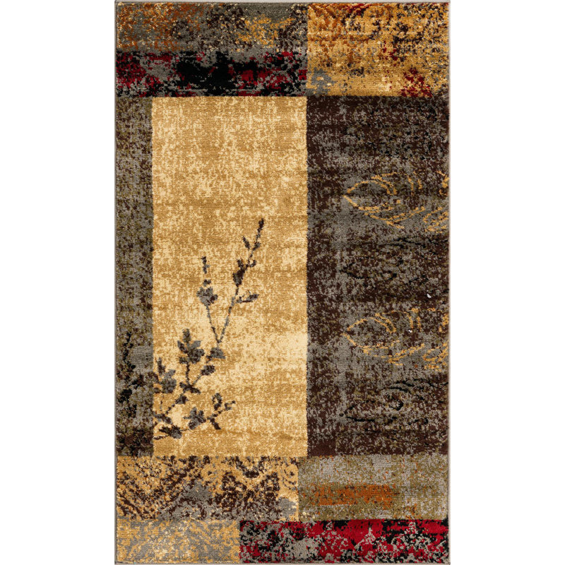 Tapis contemporain de couleur caramel Arabica, Rectangle 3 pi 1 po x 5 pi 3 po