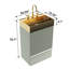 Meuble-lavabo moderne de 20 po avec lavabo monobloc en métal doré brossé, autoportant, E1, porte à fermeture douce, conception autoportante à embout, construction standard, tiroir et grand espace de rangement