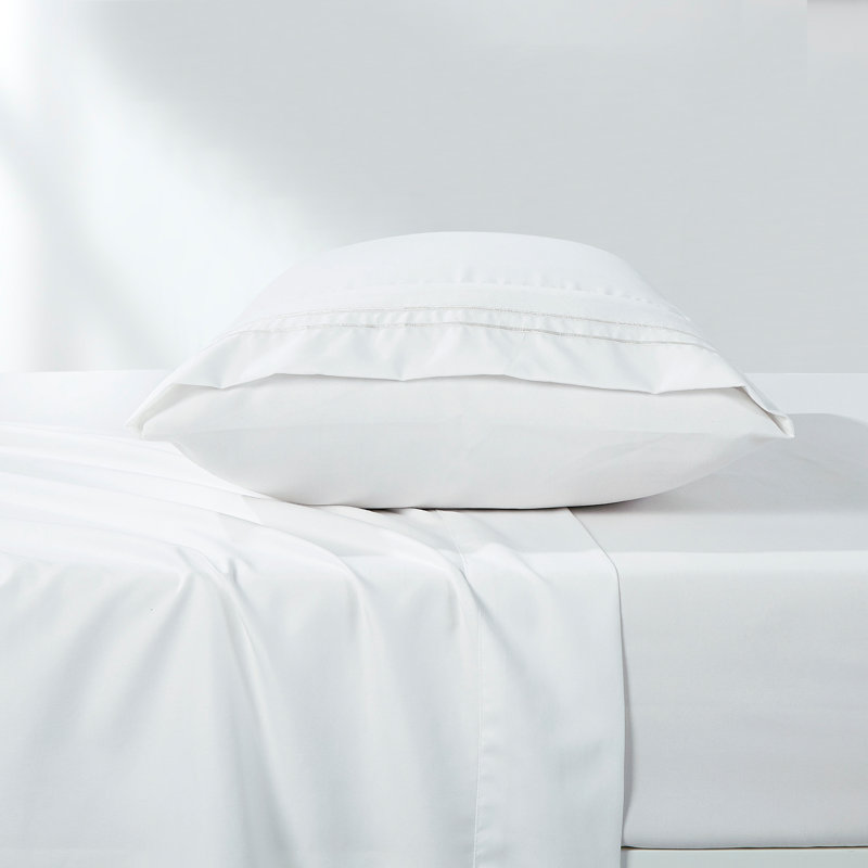Ensemble de draps en microfibre Jcrown, Blanc, Ensemble de draps très grand californien avec 2 t