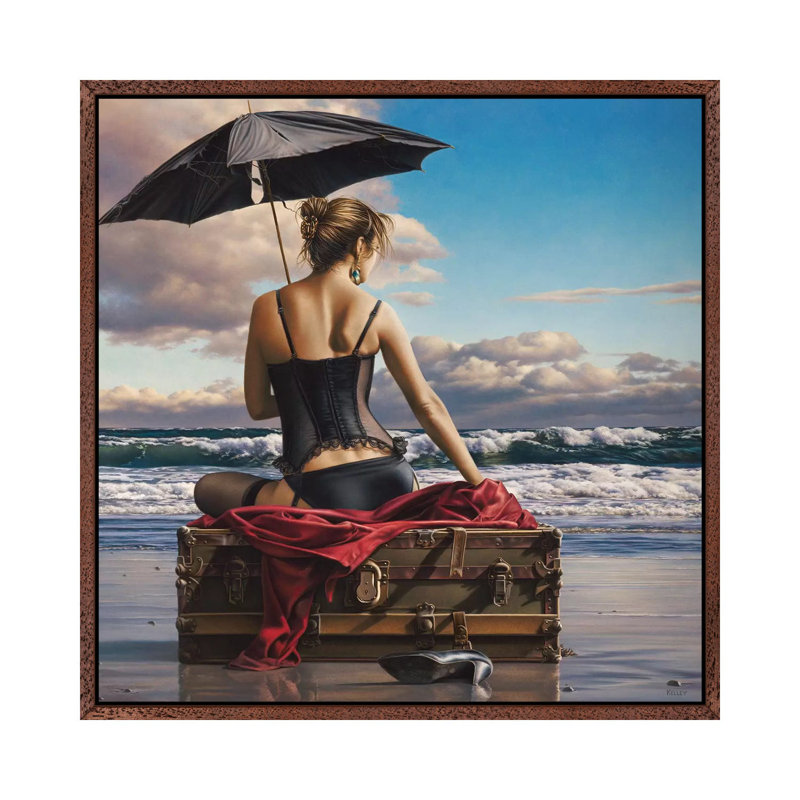 On The Edge Of The World by Paul Kelley - Print on Canvas, Classic Brown Wood Framed, 93.98 cm H x 93.98 cm W