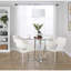 Chaise de salle à manger / d'appoint contemporaine en métal chromé et similicuir blanc - ensemble de 2