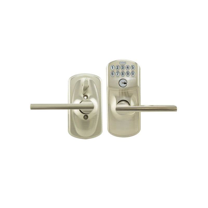 Latitude Keypad Lever with Plymouth Trim, Satin Nickel, Yes, Keyed Alike