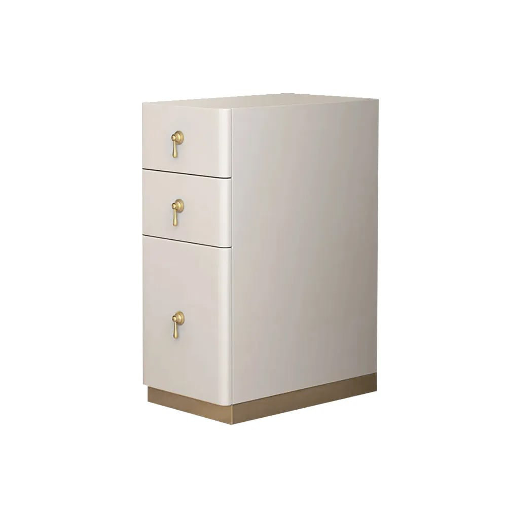 Brayden Studio® Modern Off White 3Drawer Nightstand Narrow Bedside