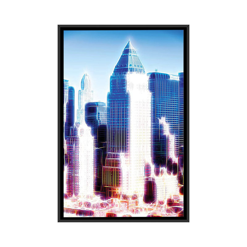 «Blue Summit», impression sur toile, H 26 po x l 18 po x P 1,5 po, Toile avec cadre noir, Pas de tapis