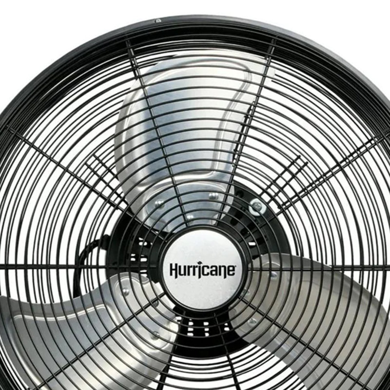 Hurricane Black Metal 20-Inch Oscillating Pedestal Fan with Adjustable Height