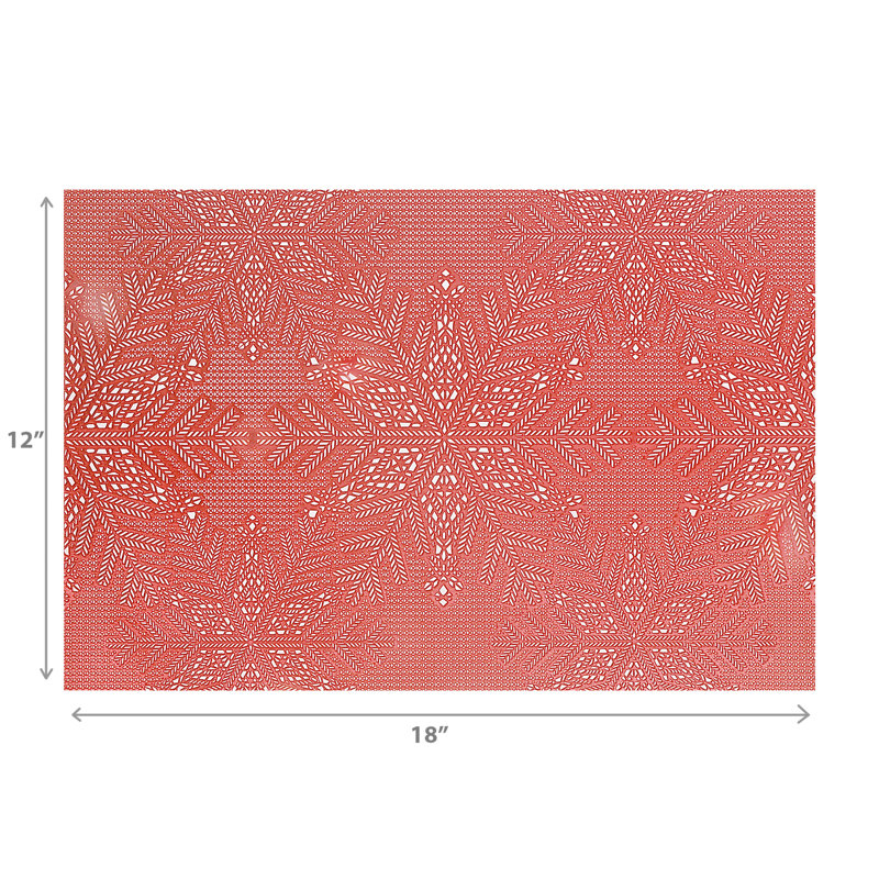 PVC rectangulaire Napperon Cut Out, Rouge