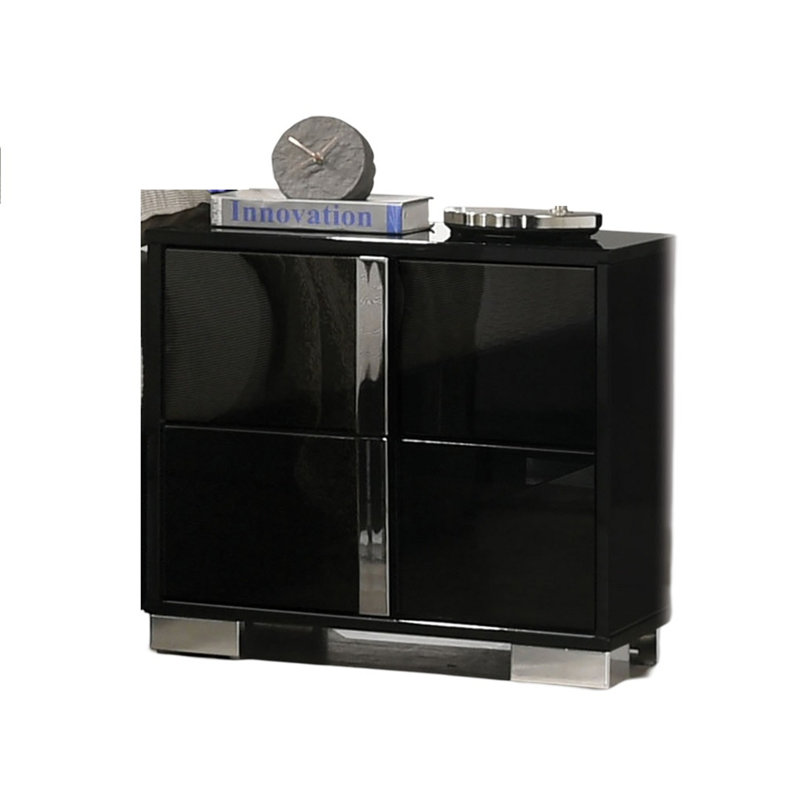 Finition UV de couleur noire avec table de chevet 1pc, Noir