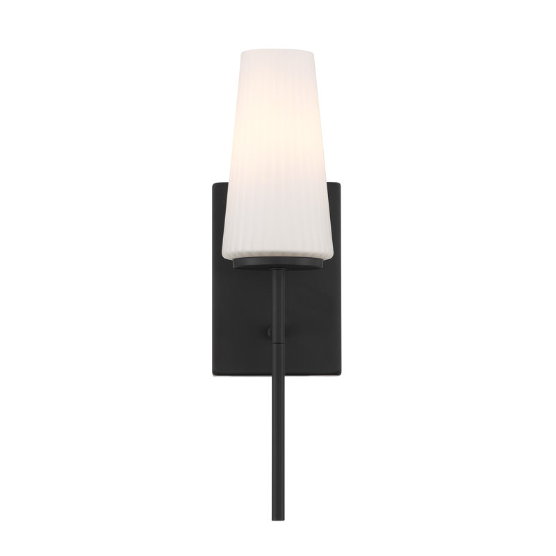 River 1-Light Wall Sconce in Black, Black