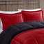 Édredon avec texture rouge et noire confortable en rouge + coussin décoratif noir-125962612-125962616