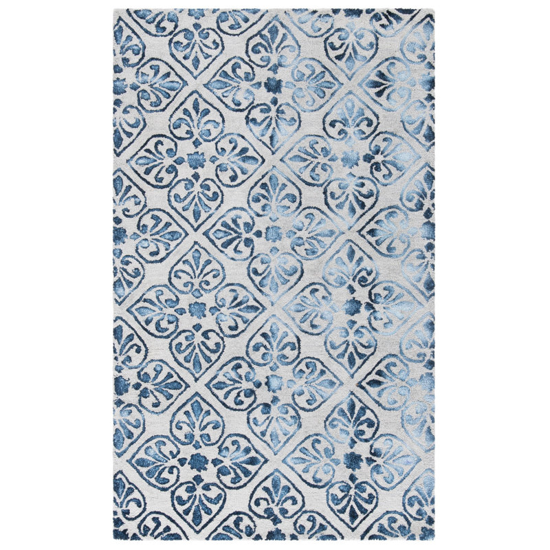 Oakton Hand Tufted Wool Floral Rug, Rectangle 3' x 5'
