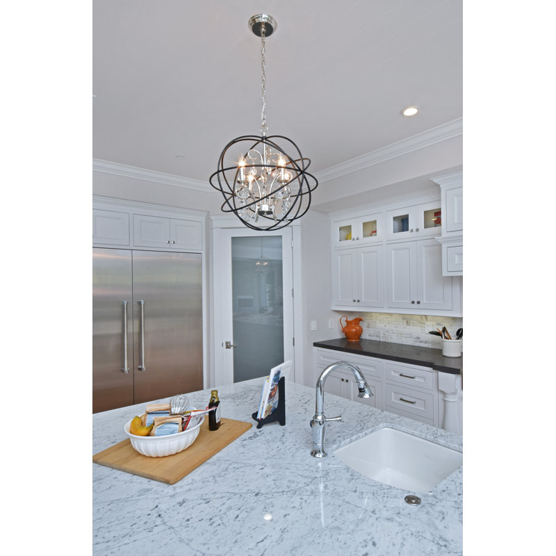 Alden 3 - Light Unique/Statement Pendant, Anthracite/Polished Nickel