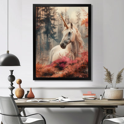 White Pink Unicorns Dream Mythical Creatures - Mythical Creatures Wall Decor