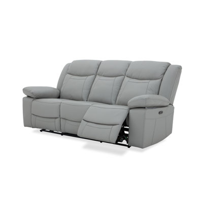 Canapé en cuir gris clair 895L Wyatt