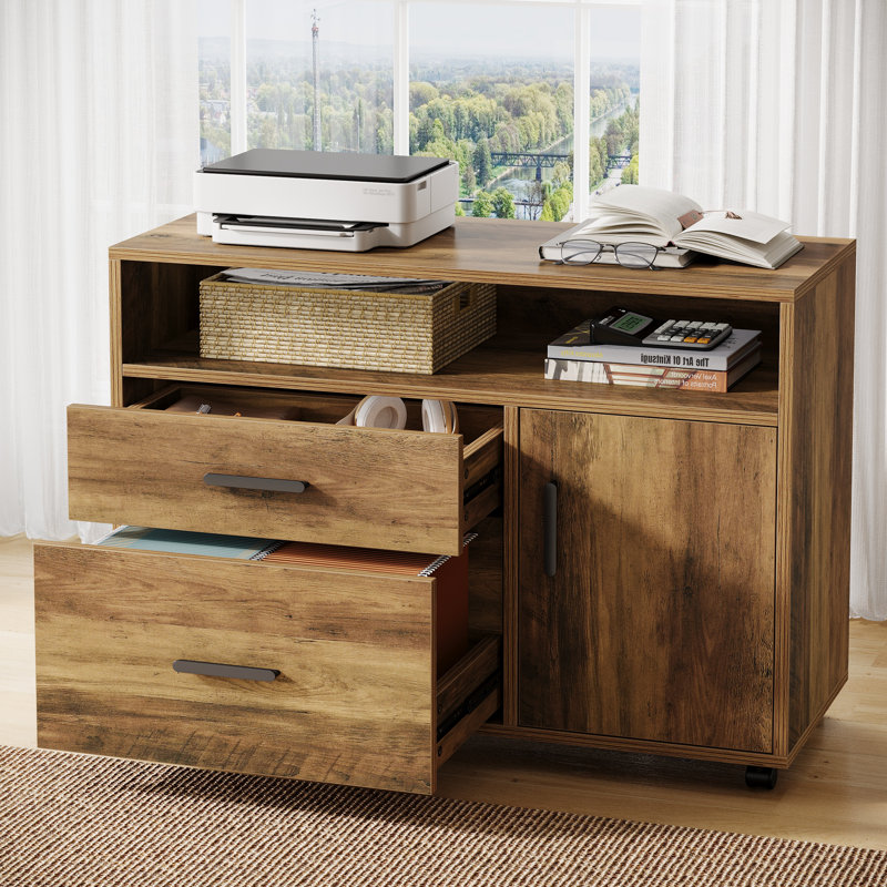 Ensemble de bureau de direction de 63 pouces avec armoire, bureau rétro pour bureau à domicile