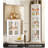 63.78" Tall Freestanding Corner Bathroom Storage Cabinet with Adjustable Shelves Narrow Cabinet Save Space, Easy Assembly