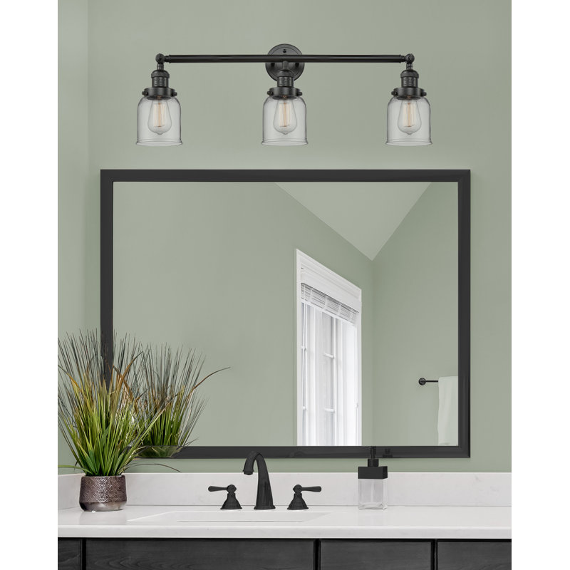 Barre d'éclairage de salle de bain à 3 lumières à intensité variable, Noir mat