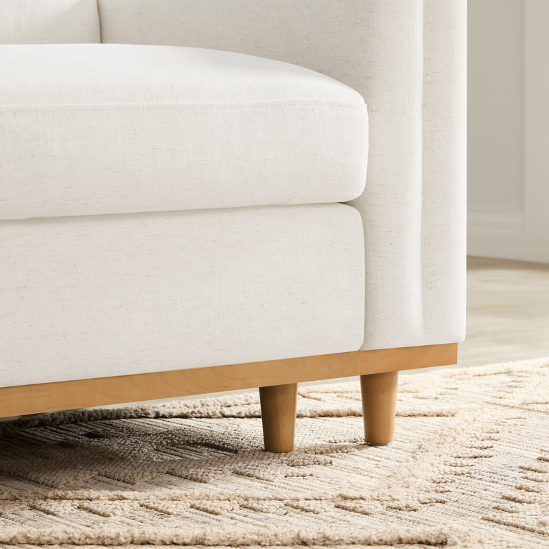 Canapé modulaire surdimensionné 2 pièces avec pieds en bois massif Laima, Crème, crème