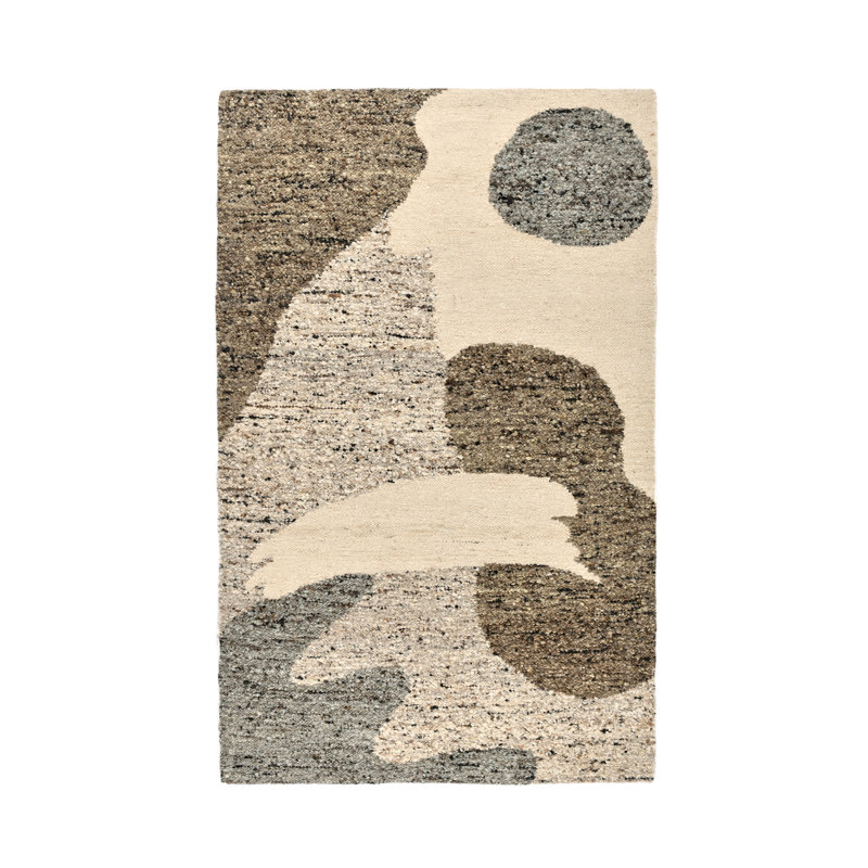 Hesperia Hand Woven Wool Fabric Cedar Pattern Rug, Rectangle 8' x 10', Brown