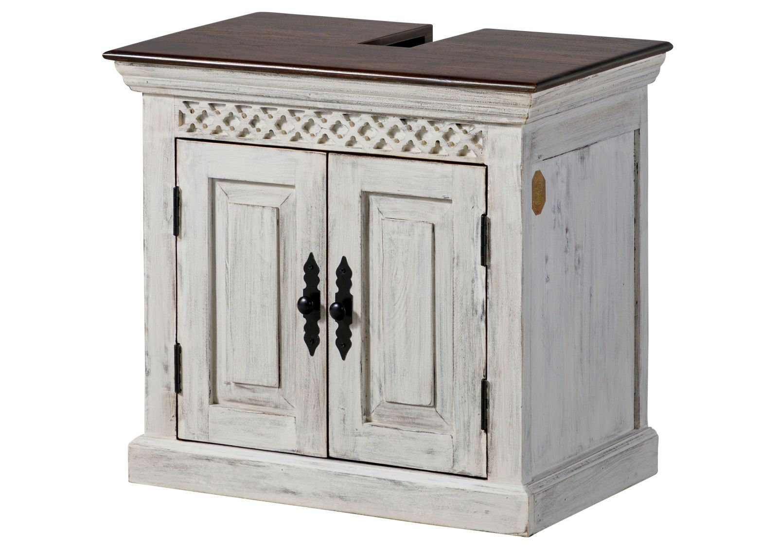 Castel Rool Vanity Massivmoebel24 Castle-Antik 66cm Single Bathroom Vanity Base Only ...