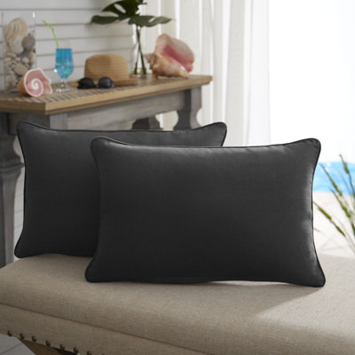 Noir Indoor/Outdoor Sunbrella Lumbar Pillow