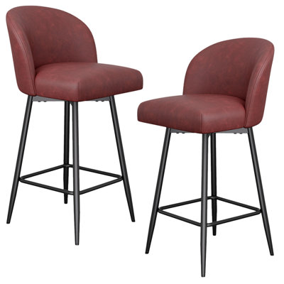 Benedit Swivel Upholstered Counter Stool (Set of 2)
