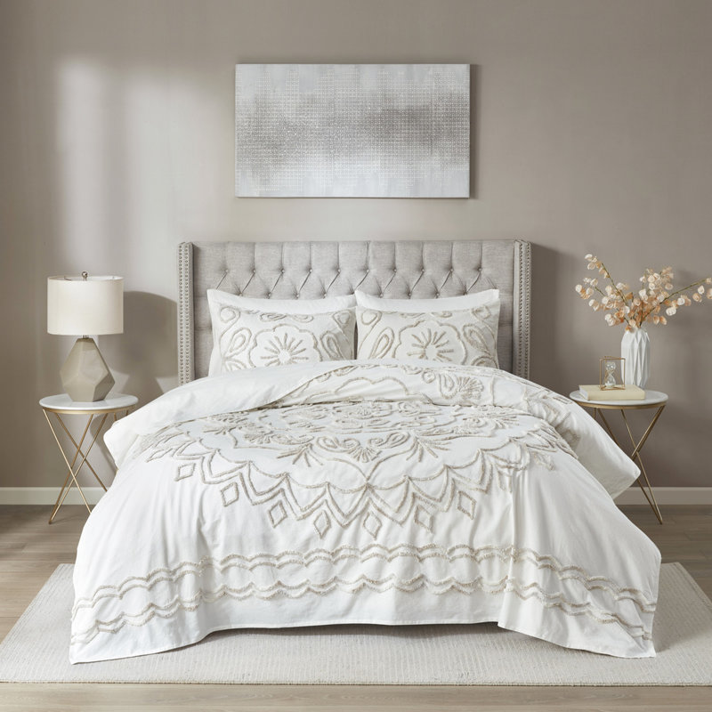 Cotton Chenille Coverlet - /taupe King/ King 3 Piece Bedding, King Coverlet + 2 Shams