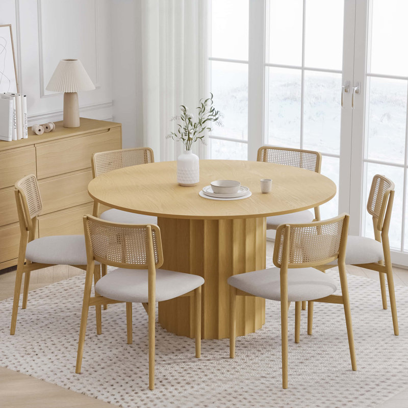 Table de salle à manger en bois massif, Chêne, H 30 po x L 52 po x l 52 po