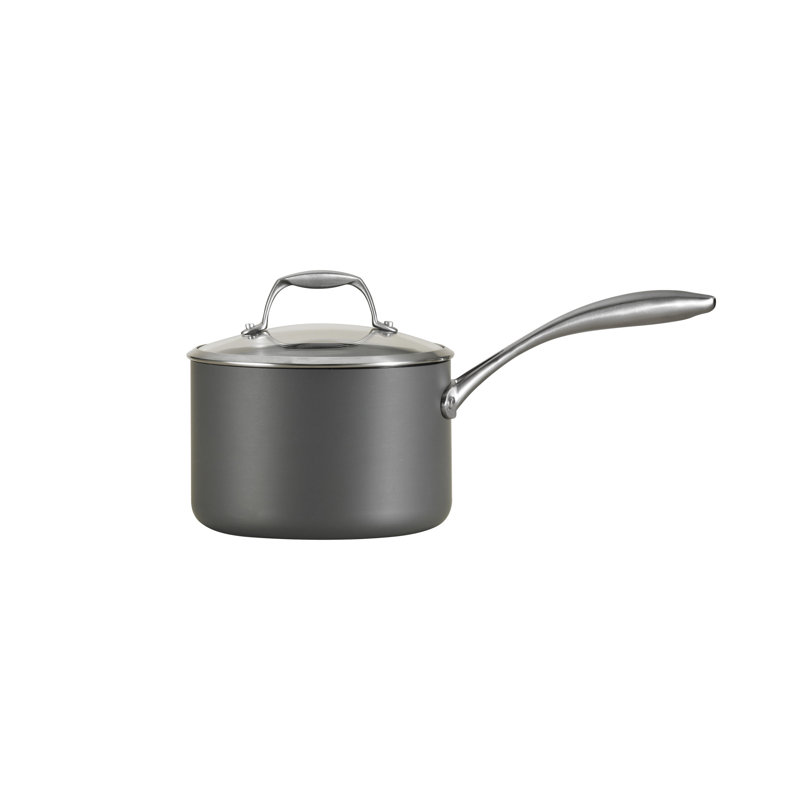 3 Qt Gray Aluminum Non-Stick Covered Sauce Pan