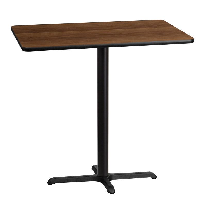 Jaramillo Rectangular Laminate Table Top with Standard or Bar Height Table Base, Standard Height (31.13" Height), Walnut