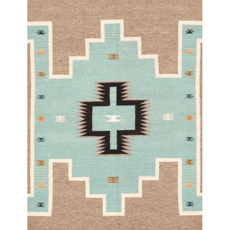 Tapis en laine tissé à plat rectangulaire Tuscany