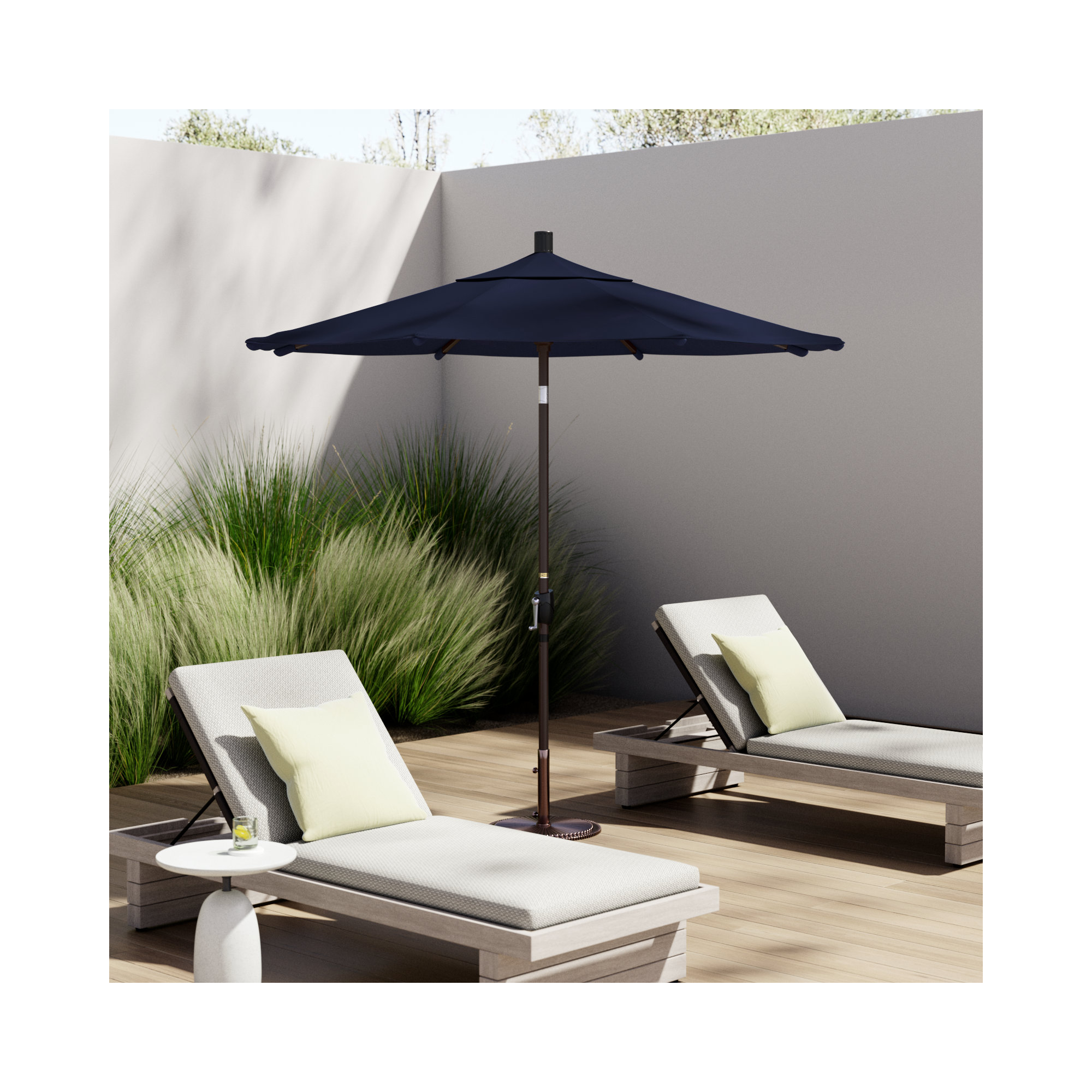 90'' Outdoor Umbrella, Navy Blue- Olefin
