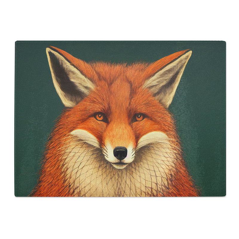 Hopeful Fox  Glass Chopping Board