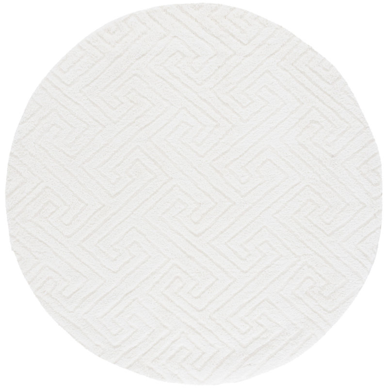 Tapis de couleur unie à poils longs Tahoe Performance, Rond 5 pi