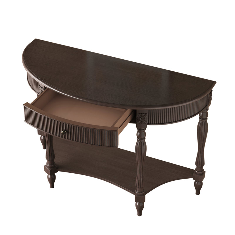 45.27 " W Solid Wood Top Console Table, Deep Rustic Brown
