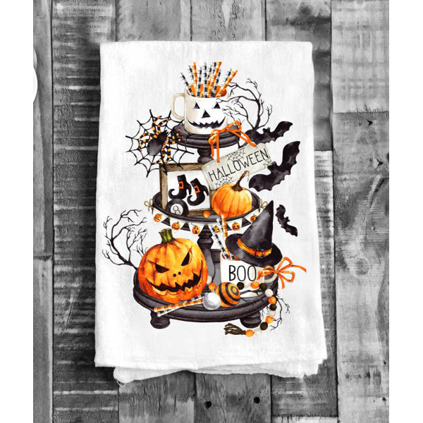 Halloween Kitchen Towel Set, Trick or Treat Towel, Jack O Lantern