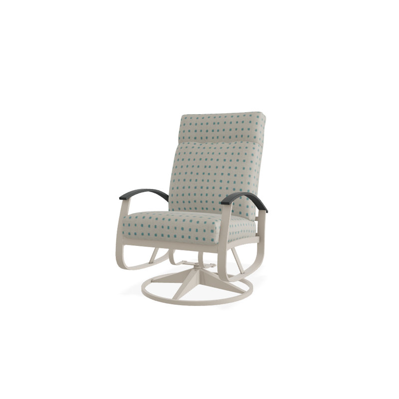 Belle Isle Outdoor Rocker Chair, Canvas Pacific Blue Sunbrella® Canvas, Gloss White, Classic Graphite P30