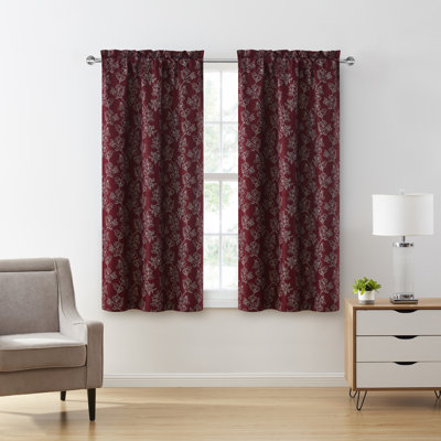 Carmen 2-Piece Floral Rod Pocket Curtain Panel Set