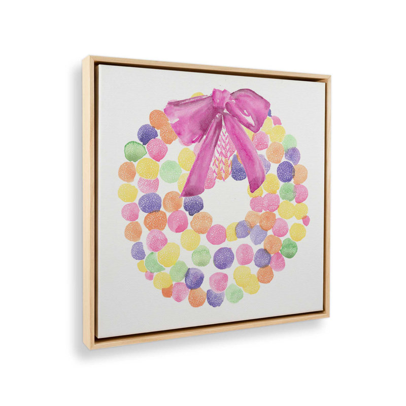Rainbow Wreath, reproduction sur toile dans un cadre, Encadrement brun, H 16,75 po x l 16,75 po x P 1,75 po