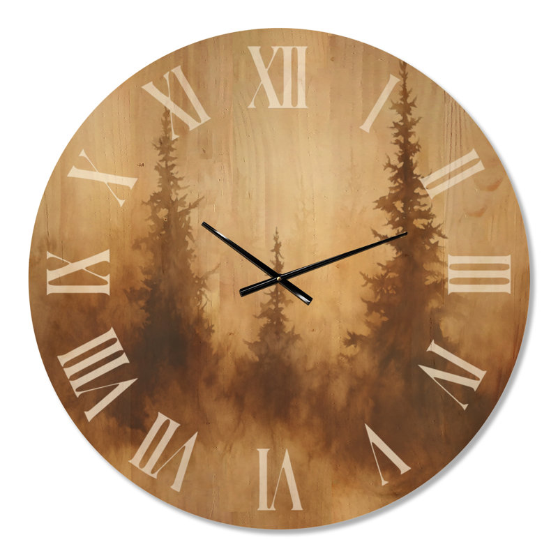 Très grande horloge murale en bois Nature, Surdimensionné