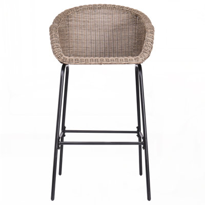 wooden frame Bar stool Set of 2 with footrest by Corrigan Studio