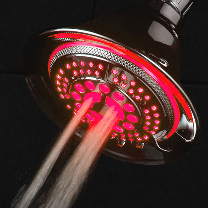 Lynchburg Massage/Jet Adjustable Shower Head 2.5 GPM GPM with Temperature-based LED