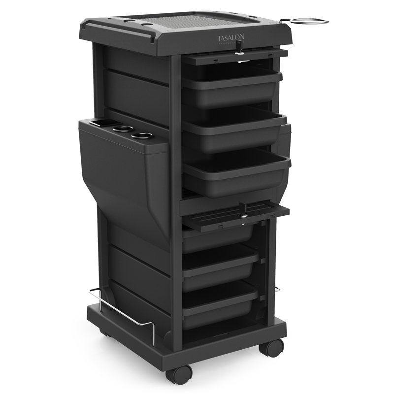 Multifunctional Lockable Utility Salon Trolley Cart For Salon Stations, Pink