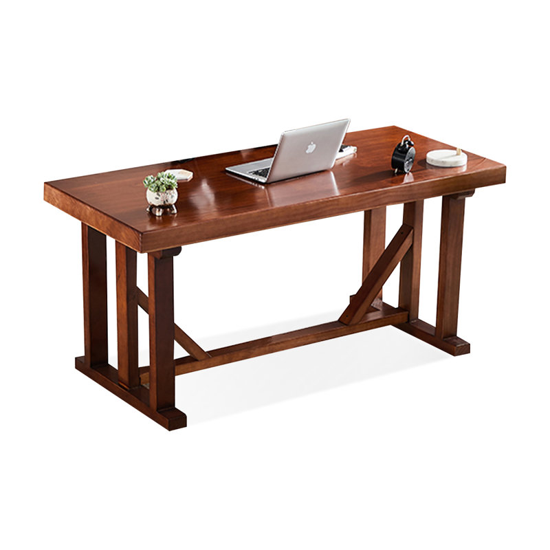 Dark Walnut Rectangular Solid Wood desks, 29.53" H x 78.74" W x 31.5" D