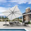 Parasol carré en porte-à-faux 10 pi avec base solaire et pivotant DEL à énergie solaire Rosemin-1921749065